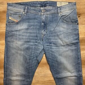 Diesel Jeans Men 36x31 Blue Krayver Slim Carrot Fit Stretch Denim Designer R2H48